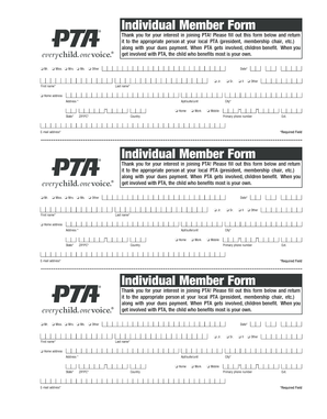 PTA Individual Member Form