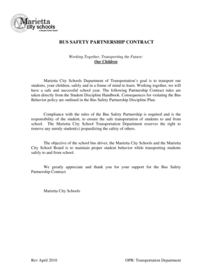 Bus Safety Partnership Contract