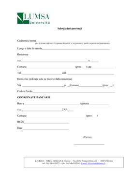 Scheda dati personali