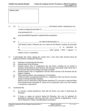 Matilda Hospital Consent Form