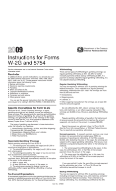 Instructions for Forms W-2G and 5754