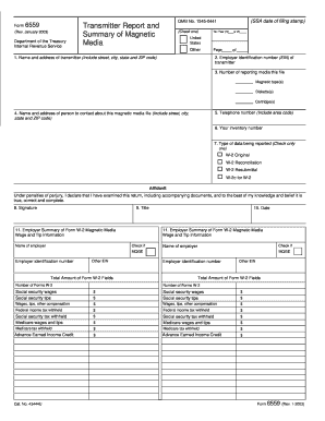 Form 6559 Transmitter Report and Summary of Magnetic Media