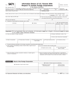 Form 5471 Information Return of U.S. Persons With Respect to Certain Foreign Corporations