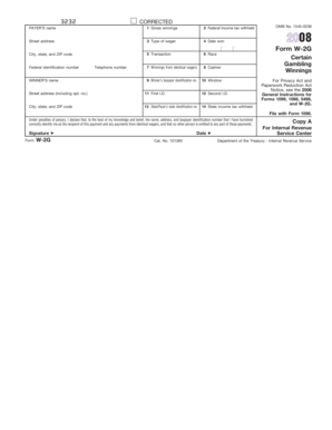 Form W-2G Gambling Winnings
