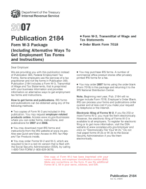 Form W-3 Transmittal of Wage and Tax Statements