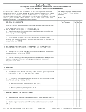 IRS Form 5627 Worksheet