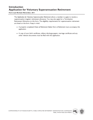 Application for Voluntary Superannuation Retirement