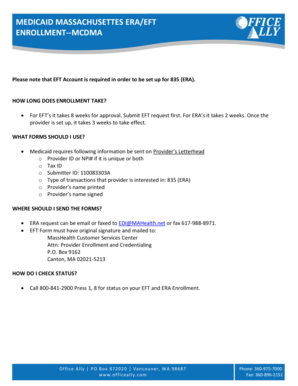 Massachusetts Medicaid EFT Enrollment Form