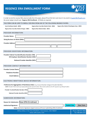 Regence ERA Enrollment Form