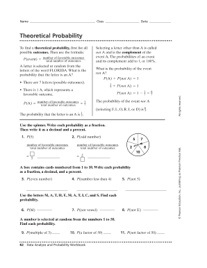 Theoretical Probability Worksheet