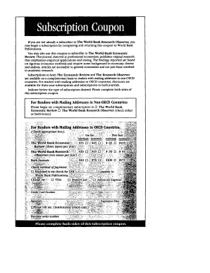 World Bank Subscription Coupon