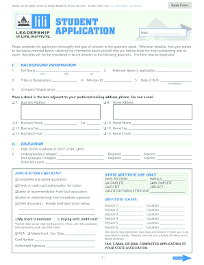 Student Application Form
