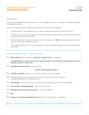 NHS Substantive Registration Form
