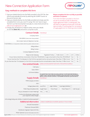 New Connection Application Form