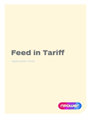 Feed in Tariff Application Form