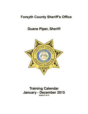 To Download Training Calendar - Forsyth County Sheriff39s Office - forsythsheriff