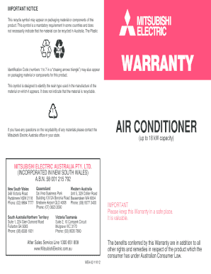 Mitsubishi Electric Air Conditioner Warranty