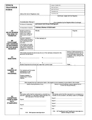 Stock Transfer Form