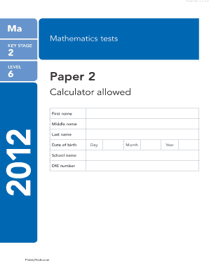 UK Key Stage 2 Mathematics Test