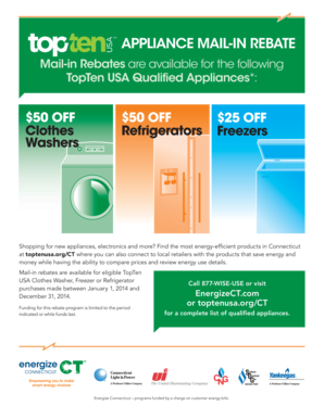 TopTen USA Appliance Mail-In Rebate Form