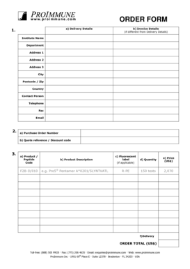 ProImmune Order Form