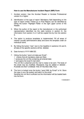 Manufacturer Incident Report Form