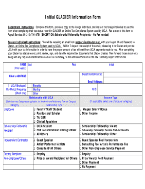 UCLA GLACIER Tax Compliance Form