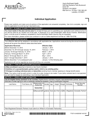 Asuris Northwest Health Individual Application