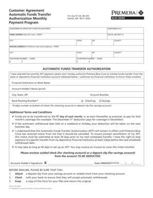 Automatic Funds Transfer Authorization Form