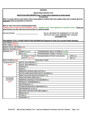 HIV Ambulatory Care Data Collection Form