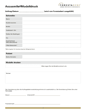 Modelldruck Auftrag