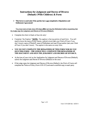 Judgment and Decree of Divorce Default With Children