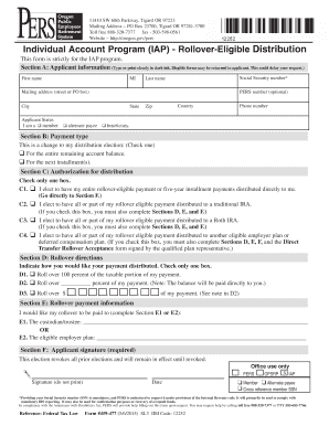 Oregon IAP Rollover-Eligible Distribution Form
