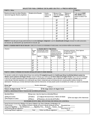 Solicitud de comidas gratis o a precio reducido del Distrito Escolar de Nebo