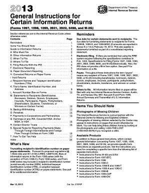 General Instructions for Certain Information Returns