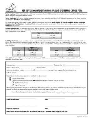 457 Deferred Compensation Plan Deferral Change Form