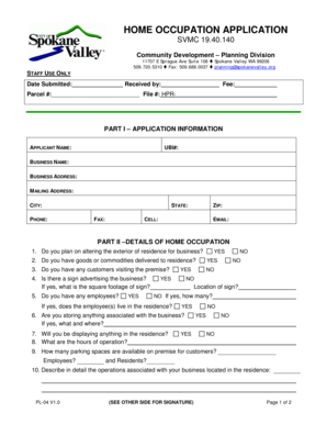 Home Occupation Application
