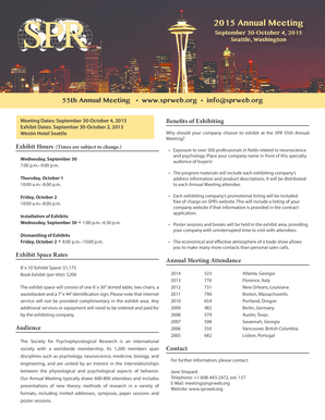 2015 SPR Exhibit Information - Society for Psychophysiological - sprweb