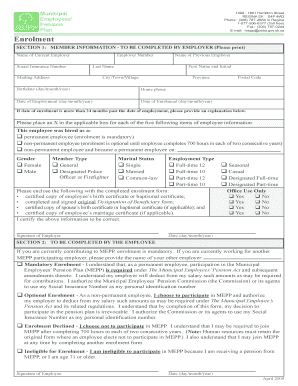 Municipal Employees Pension Plan Enrolment Form