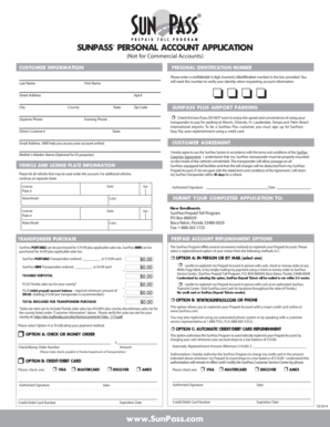 SunPass Personal Account Application