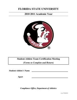 Florida State University Student-Athlete Profile Form