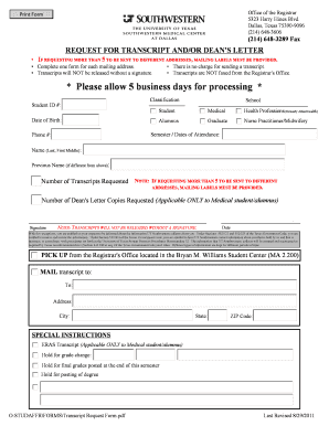 Transcript Request Form