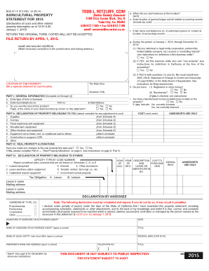 California Agricultural Property Statement