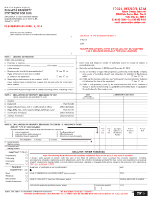 California Business Property Statement