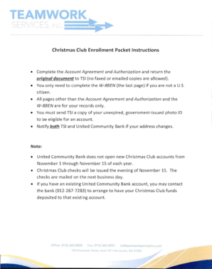United Community Bank Christmas Club Account Agreement
