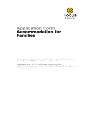 Focus Ireland Family Accommodation Application Form