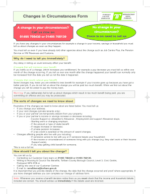 Changes in Circumstances Form