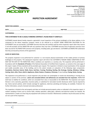 Home Inspection Agreement