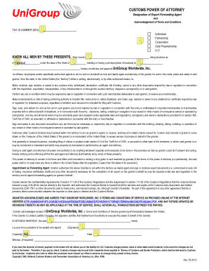 Customs Power of Attorney
