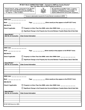 New York RP-5217 Sale Correction Form
